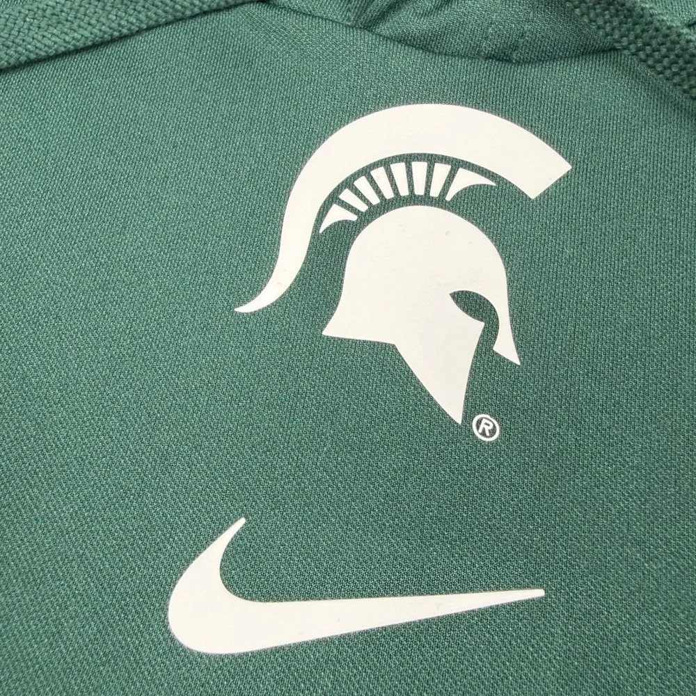 Nike Michigan State Spartans Men XXL Green On-Field Sideline‎ Hoodie DC5988-330